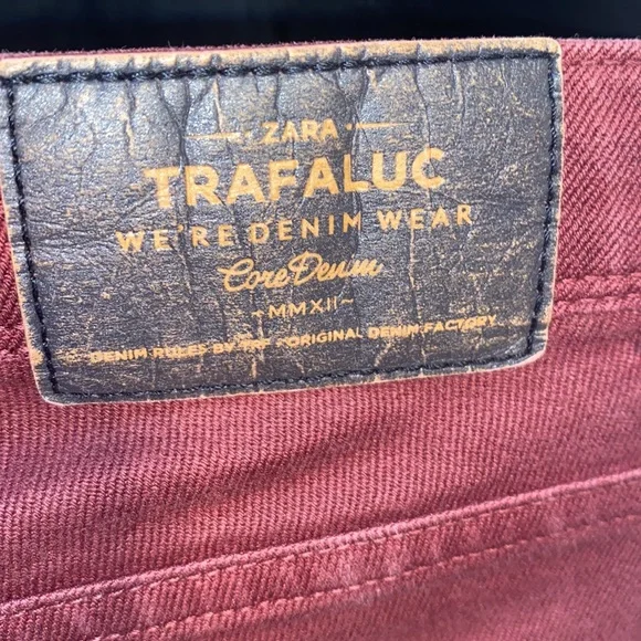 ZARA TRAFALUC CRANBERRY SKINNY JEANS SZ